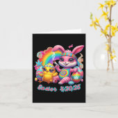 Grappig Happy Easter Bunny Chick Roken Wiet Kaart (Gele Bloem)