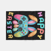 Grappig Happy Easter Bunny Gaming Controller Gamer Fleece Deken (Voorkant (Horizontaal))