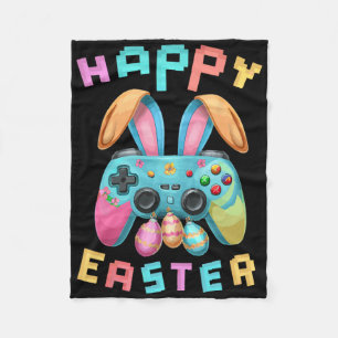 Grappig Happy Easter Bunny Gaming Controller Gamer Fleece Deken