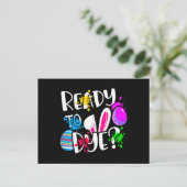 Grappig Happy Easter Hunt Ready to Dye? Joke Pun Briefkaart (Staand voorkant)
