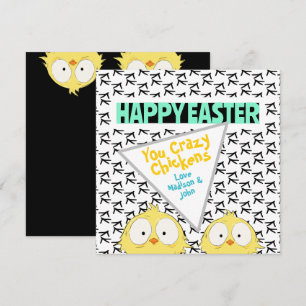 Grappig "Happy Easter, jij gekke kippen"   Easter Feestdagenkaart