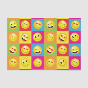 Grappig Happy Emoji Smilie Gezichten Kinder Party  Tissuepapier