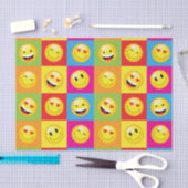 Grappig Happy Emoji Smilie Gezichten Kinder Party  Tissuepapier (Craft)