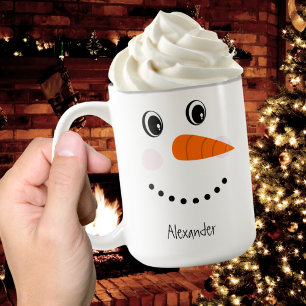Grappig Happy Face Snowman-kerstwarme Coco van twe Koffiemok