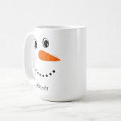 Grappig Happy Face Snowman-kerstwarme Coco van twe Koffiemok (Voorkant links)