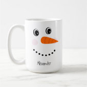 Grappig Happy Face Snowman-kerstwarme Coco van twe Koffiemok (Links)