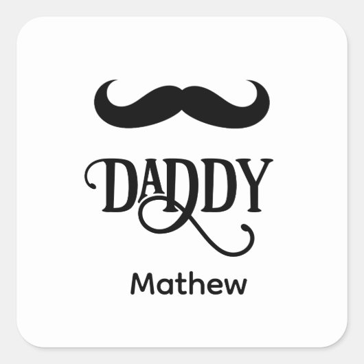 Grappig Happy First Fathers Day Daddy custom Vierkante Sticker (Voorkant)
