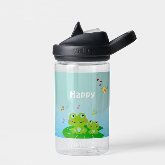 Grappig Happy Frogs en Good Vibes Only Text Waterfles (Links)