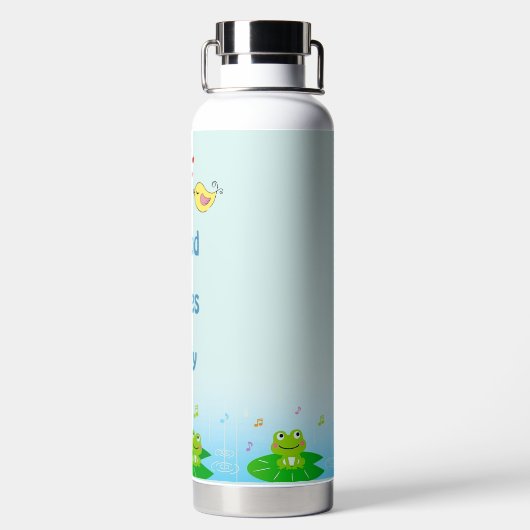 Grappig Happy Frogs en Good Vibes Only Text Waterfles (Achterkant)