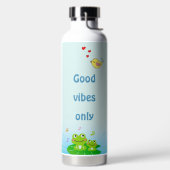 Grappig Happy Frogs en Good Vibes Only Text Waterfles (Links)