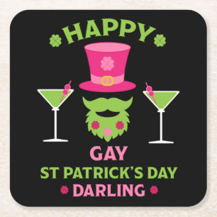 Grappig Happy Gay St Patrick's Day Kartonnen Onderzetters