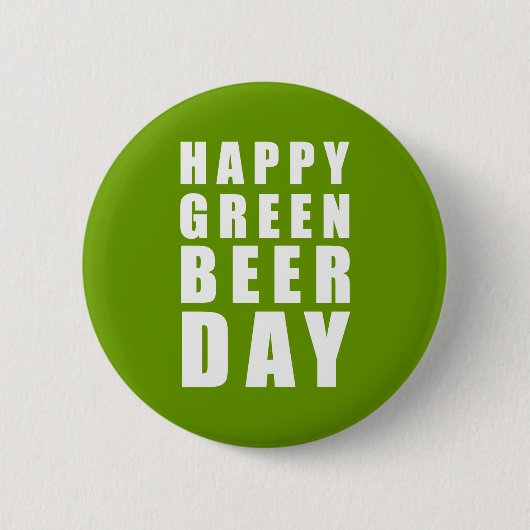 Grappig Happy Green Beer Day Ronde Button 5,7 Cm (Voorkant)