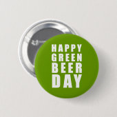Grappig Happy Green Beer Day Ronde Button 5,7 Cm (Voorkant /achterkant)