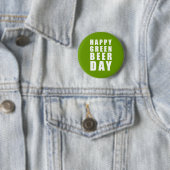 Grappig Happy Green Beer Day Ronde Button 5,7 Cm (In situ)