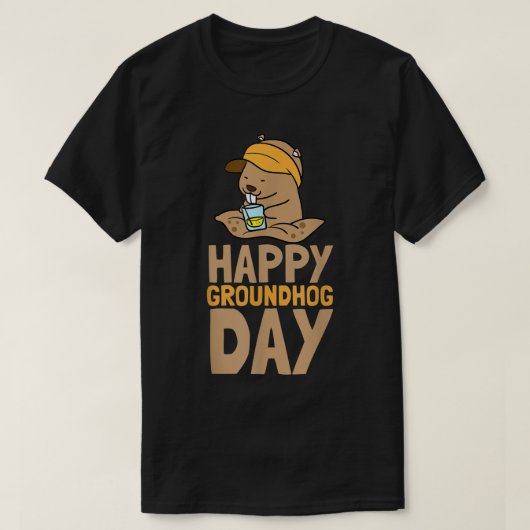 Grappig Happy Ground Hog Day Shirt, Happy Groundho T-shirt (Design voorkant)