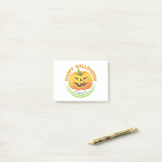 Grappig Happy Halloween Scary Pumpkin Post-It Note (Op bureau)