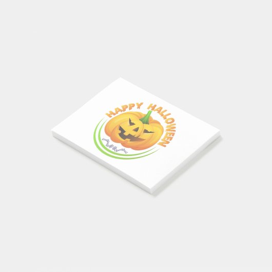 Grappig Happy Halloween Scary Pumpkin Post-It Note (Schuin)