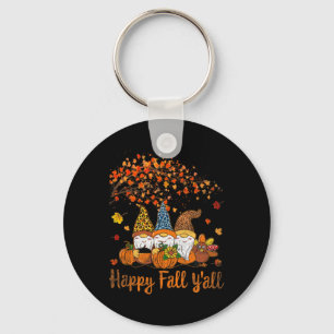 Grappig Happy Herfst Y Thanksgiving Gnomes Tree Pu Sleutelhanger