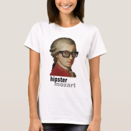Grappig Happy Hipster Mozart voor mannen en vrouwe T-shirt