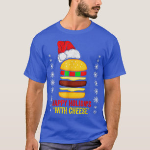 Grappig Happy Holiday met Cheese Hamburger Santa C T-shirt
