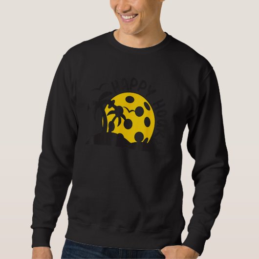 Grappig Happy Hour Pickleball Lover Silhouette Top (Voorkant)