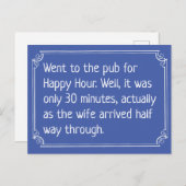 Grappig Happy Hour Pub grap Briefkaart (Voorkant / Achterkant)