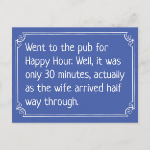 Grappig Happy Hour Pub grap Briefkaart
