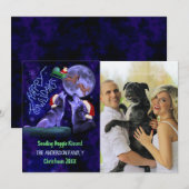 Grappig Happy Howholidays Kersthond Familie Foto Feestdagenkaart (Voorkant / Achterkant)