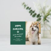 Grappig Happy Howlidays Huisdier Hond Foto Kerstmi Feestdagenkaart (Staand voorkant)