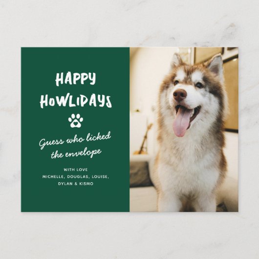 Grappig Happy Howlidays Huisdier Hond Foto Kerstmi Feestdagenkaart (Voorkant)