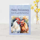 Grappig Happy Jubileum Liefje Schattigee kippen Kaart (Gele Bloem)