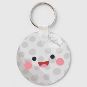 Grappig Happy Kawaii Golf Ball Golfer's Name Kinde Sleutelhanger