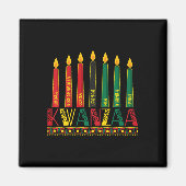 Grappig Happy Kwanzaa Kinara Principes Kaarsen Pan Magneet (Voorkant)