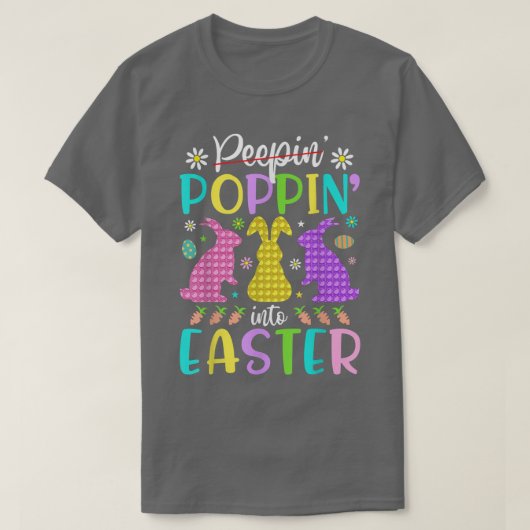 Grappig Happy Poppin in Paaspaasdag T-shirt (Design voorkant)