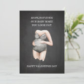 Grappig Happy Pregnant Valentijnsdag Gift Feestdagenkaart (Staand voorkant)