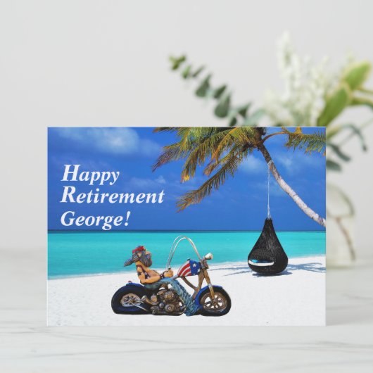 Grappig Happy Retirement Party - Biker Motorrijder Kaart (Staand voorkant)
