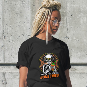 Grappig Happy Skeleton Party Dinosaur Shirt