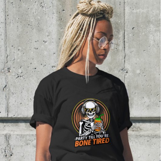 Grappig Happy Skeleton Party Dinosaur Shirt