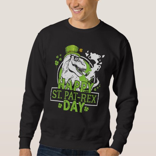 Grappig Happy St Pat Rex Day Dinosaur St Patrick D Trui (Voorkant)