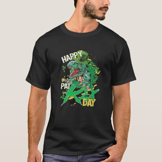 Grappig Happy St Pat Rex Day Trex Dinosaur St Patr T-shirt (Voorkant)