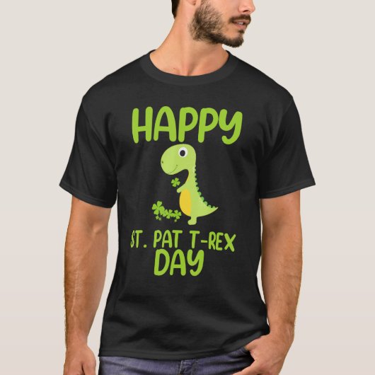 Grappig Happy St Pat Trex Day St Patrick's Day Boy T-shirt (Voorkant)