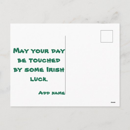 Grappig Happy St. Patrick-dagpuppy met regenboog Feestdagenkaart (Achterkant)