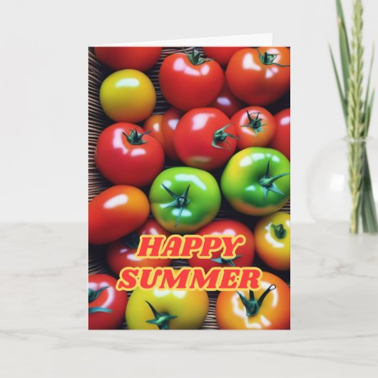 Grappig Happy Summer Tomato-feest Feestdagen Kaart (Voorkant)