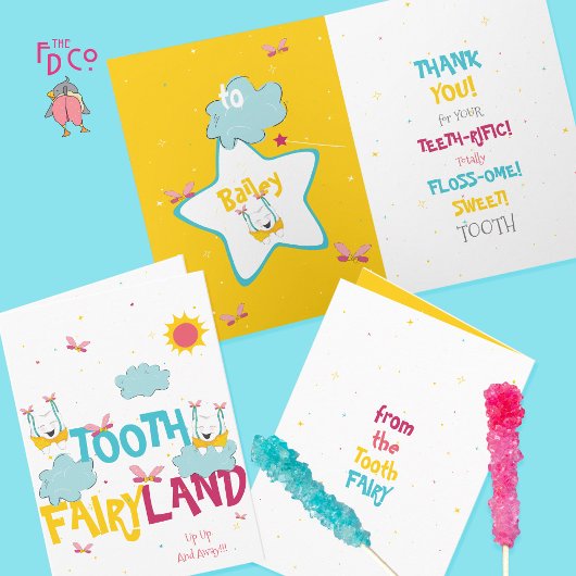 Grappig Happy Sunshine Sparkly Tooth Fairy Bedankt Kaart