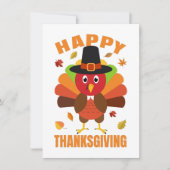 Grappig Happy Thanksgiving Day-illustratie Bedankkaart (Voorkant)