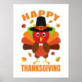 Grappig Happy Thanksgiving Day-illustratie Poster (Voorkant)