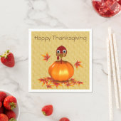 Grappig Happy Thanksgiving Turkije in Pumpkin Servetten (Insitu)