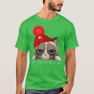 Grappig Happy Valentines Day Cat Love Heart Boys G T-shirt