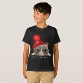 Grappig Happy Valentine's Day Cat Love Heart Boys  T-shirt (Voorkant volledig)