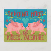 Grappig Happy Valentines Day Pigs Pun Kinderen Cla Feestdagenkaart (Voorkant)